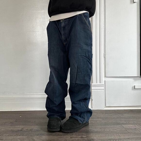 Vintage Y2K Dark Denim Baggy Tommy Hilfiger Carpenter Jeans - Picture 1 of 8